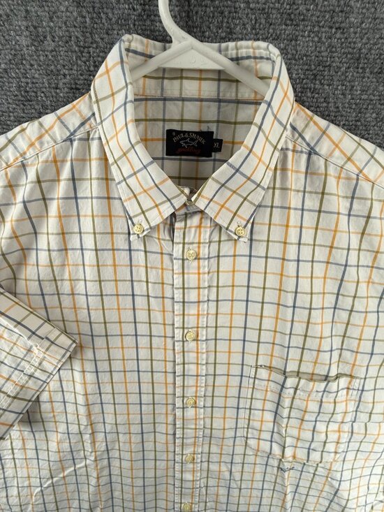 Paul & Shark Other - Paul & Shark Blue Yellow Check XL Short Sleeve Button-Down Nautical Pocket Men